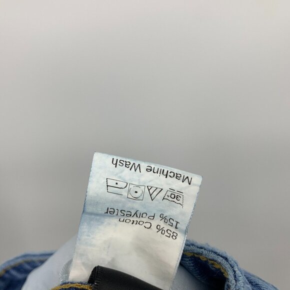 Shein Denim Shorts Blue Roll Up Embroidered Aztec Tribal - Picture 9 of 9